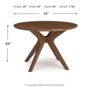 Signature Design by Ashley Lyncott Traditional Round Dining Room Table, Seats up to 4, Brown