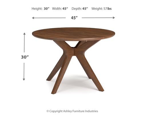 Signature Design by Ashley Lyncott Traditional Round Dining Room Table, Seats up to 4, Brown