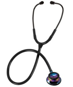 prestige medical clinical lite™ stethoscope, rainbow & stealth/black