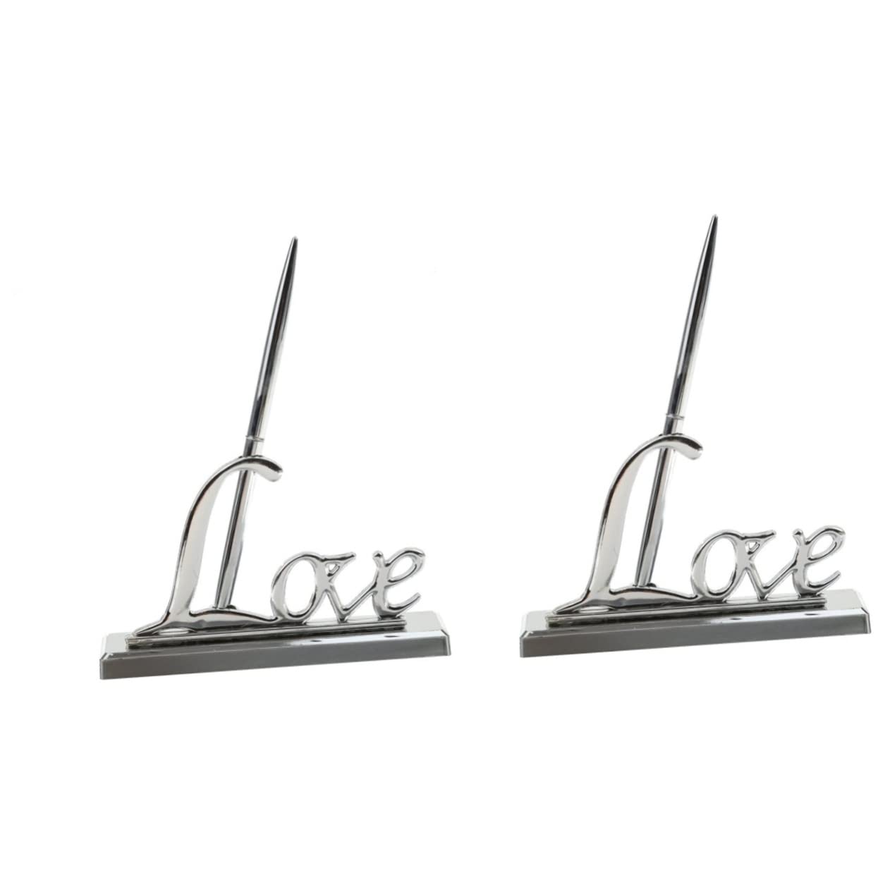 NUOBESTY Plated Pen Holder 2pcs Wedding Ballpoint Pen Bride Scrapbooking Pens