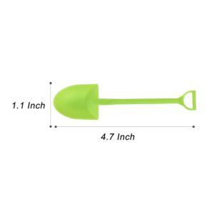 Ouliget Mini Shovel Shape Spoons,Cute Disposable Plastic Dessert Spoons,Ice Cream Dessert Spoon Shovels,100 Pieces,Green,4.7 Inch.