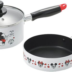 Mickey & Minnie MM-316 Saucepan & Frying Pan, 6.3 inches (16 cm), White