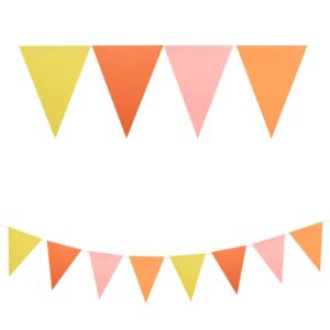 Mefuny 30 Feet Orange Yellow Pennant Banner, Paper Triangle Flags Bunting for Fall Decor Orange Wedding Bridal Shower Birthday Baby Shower Engagement Sun Party Supplies