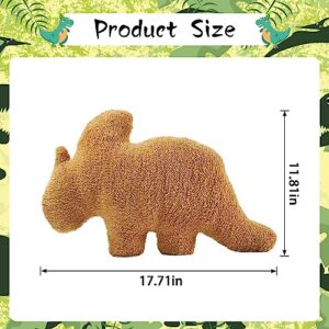 Obookey Dino Nugget Pillow Soft Dinosaur Chicken Nugget Pillow for Birthday Party Gifts Dinosaur Theme Party Decorations Dino Nugget Plush for Kids Teens Adults (Triceratops)