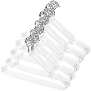 tosnail 50 pack 16-inch stainless steel wire metal hangers non-slip hangers closet clothes hangers space saving hangers - white