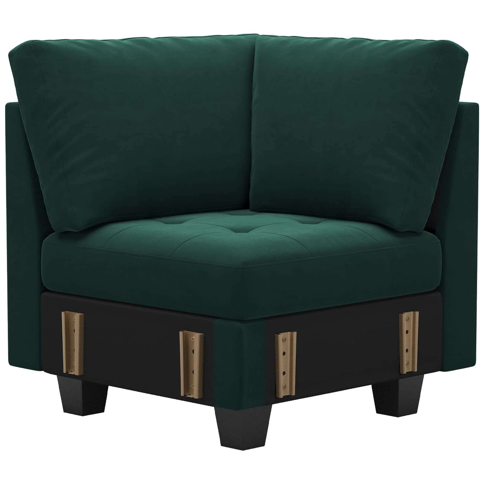 Belffin Velvet Corner Seat Module for Modular Sectional Sofa Couch Corner Sofa Couch Chair Green