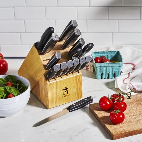 HENCKELS Refined Razor-Sharp 15-Piece Self Sharpening Knife Block Set, Chef Knife, Bread Knife, Steak Knife, German Engineered Knife Informed by 100+ Years of Mastery