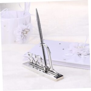 NUOBESTY Plated Pen Holder 2pcs Wedding Ballpoint Pen Bride Scrapbooking Pens