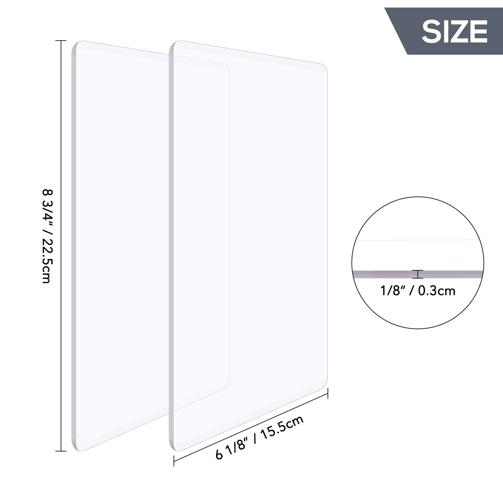 BAOFALI 2 Pcs/1 Pair Standard Cutting Pads for Die Cutting Machine；Clear Polycarbonate Plastic Cutting Plates,Cutting Pads Die Cutting Plates 8 3/4" x 6 1/8" x 1/8 "(22.5 x 15.5 x 0.3 cm)