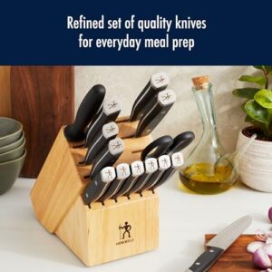 HENCKELS Refined Razor-Sharp 15-Piece Self Sharpening Knife Block Set, Chef Knife, Bread Knife, Steak Knife, German Engineered Knife Informed by 100+ Years of Mastery