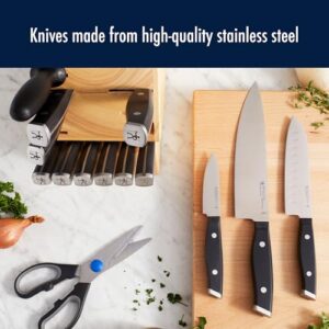 HENCKELS Refined Razor-Sharp 15-Piece Self Sharpening Knife Block Set, Chef Knife, Bread Knife, Steak Knife, German Engineered Knife Informed by 100+ Years of Mastery