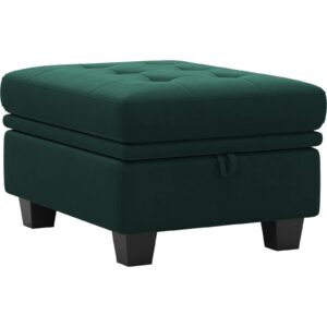 belffin velvet ottoman module with storage for modular sofa sectional couch rectangular ottoman with storage ottoman bench footstool green