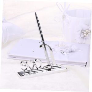 NUOBESTY Plated Pen Holder 2pcs Wedding Ballpoint Pen Bride Scrapbooking Pens