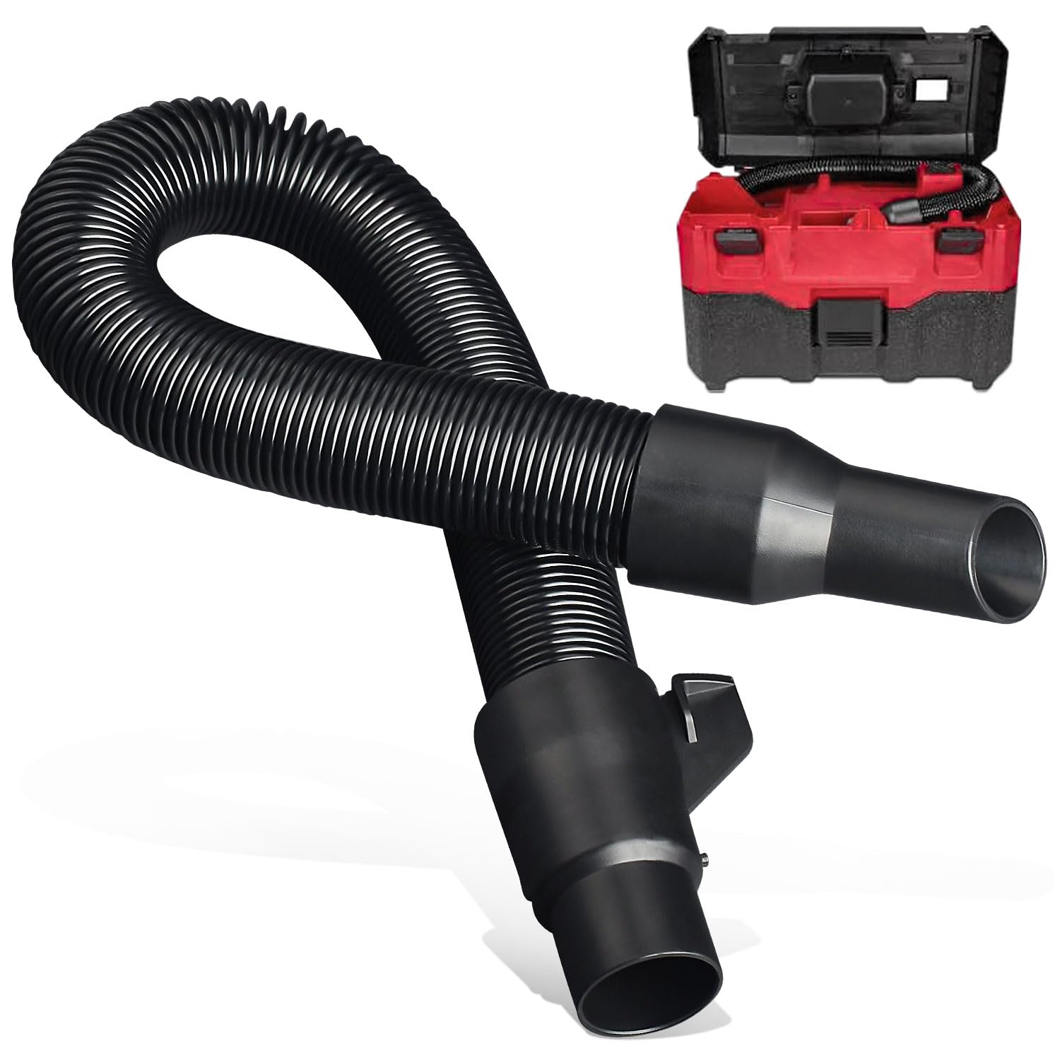 14-37-0105 Vacuum Hose for Milwaukee M18 Packout Vacuum 0970-20 0880-20, Fit 18V 2.5 Gallon Wet/Dry Shop Vac Hose Assembly - Internal Storage