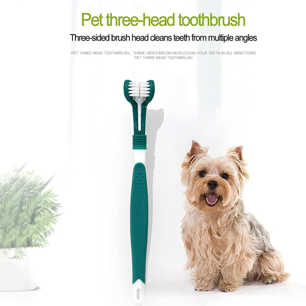 Dog Toothbrush, Triple Headed Toothbrush Dog Toothbrush for Pet ...