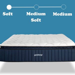 brn Go Sleep 14-inch Luxury Hybrid Opulence Premium Memory Foam Bed Mattress with Pillow Top Cashmere Knitted Cover, CertiPUR-US Certified, Mattress in a Box - King Size, Soft