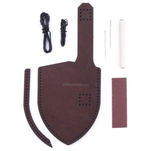 leather knife sheath kit - premium - (fits up to 5.0 inch blades) - 8-9oz cowhide leather - (espresso) - usa made - with integrated belt loop