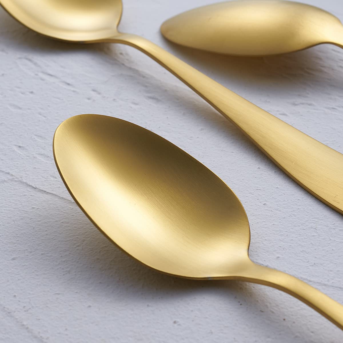 GoGeiLi Matte Gold Dessert Spoon Set, 6.8-inch Stainless Steel Satin Finish Gold Teaspoon, Coffee Espresso Spoon Set of 6, Dishwasher Safe