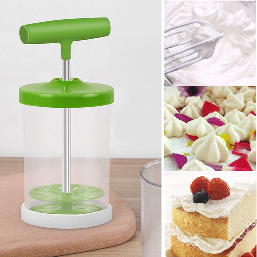 Manual Whipping Cream Dispenser Handheld DIY Whipped Cream Dispenser Professional Cream Whipper Maker for Shop Kitchen Salad Dressings Frothy Drinks Milk Frother Foam Maker