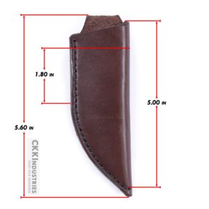 Leather Knife Sheath Kit - Premium - (Fits Up To 5.0 Inch Blades) - 8-9oz Cowhide Leather - (Espresso) - USA Made - With Integrated Belt Loop