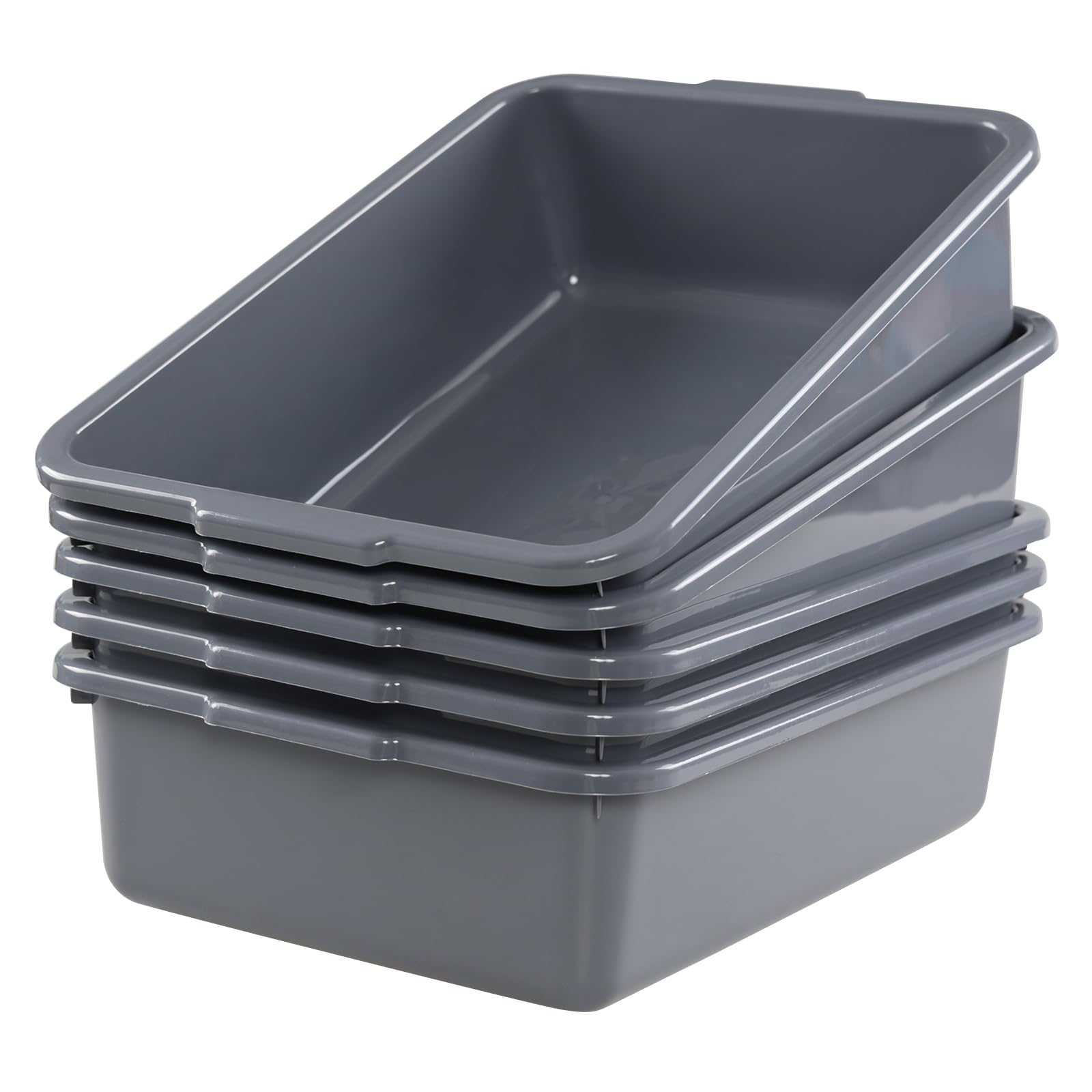 Vcansay 8 L Plastic Bus Tubs Restaurant, Commercial Bus Tubs Box, 5 Packs