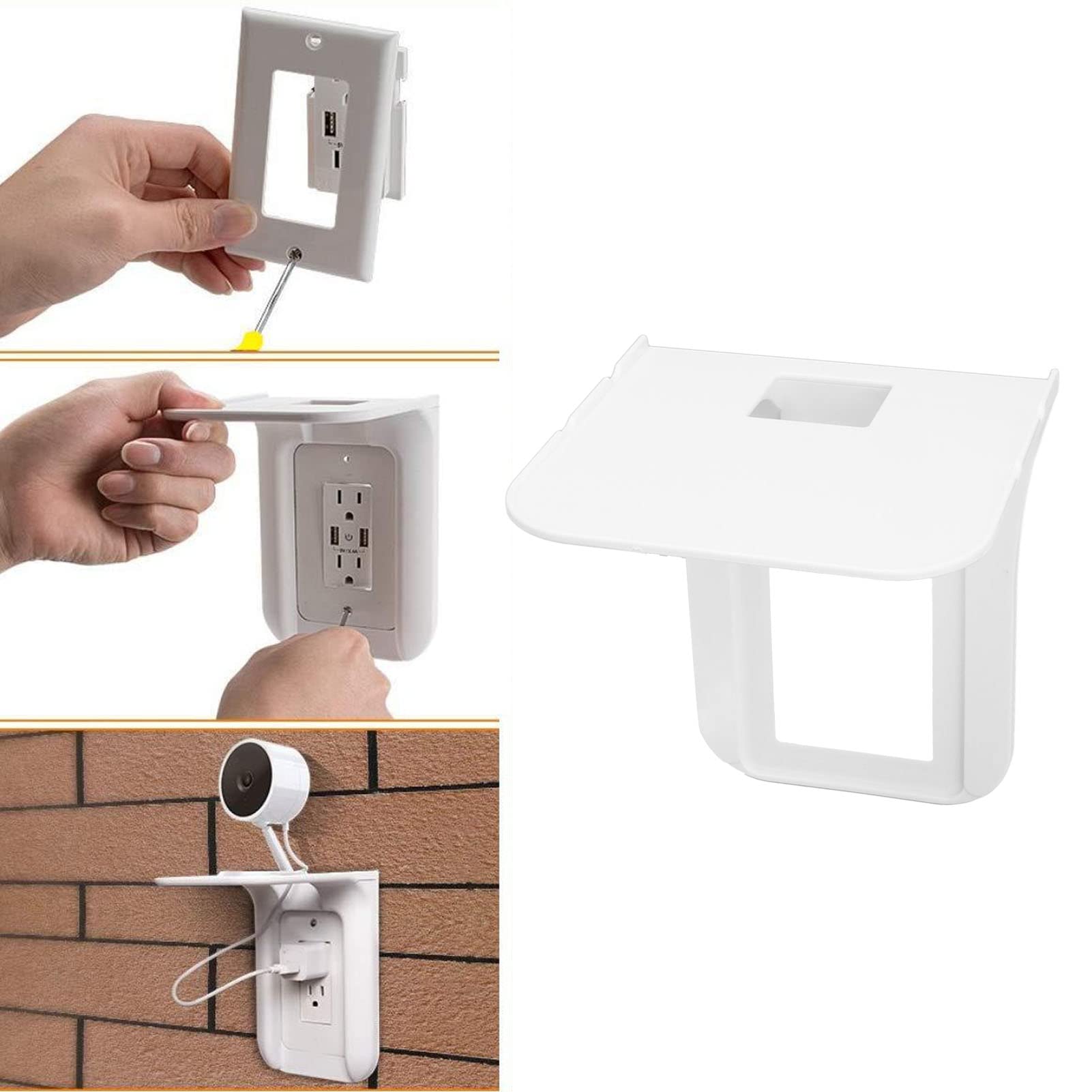 Haofy Wall Outlet Shelf, Plug Shelf, Easy to Use, Made of ABS