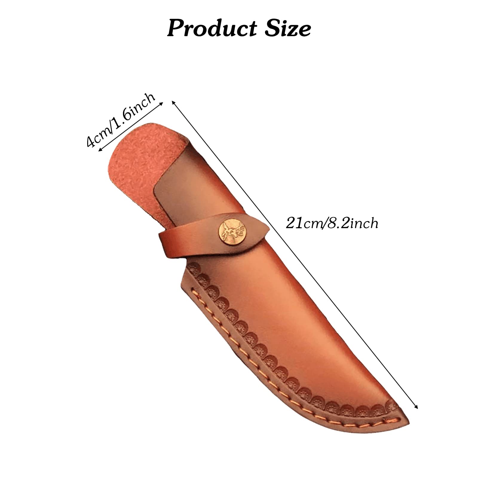 Leather Knife Sheath with Belt Loop, Leather Knife Holder Portable Knife Case Cover for Hunting Camping Mountaining (Gradient Brown)