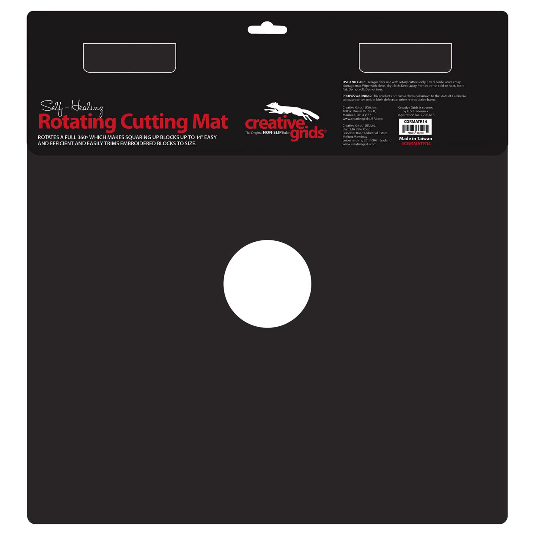 Creative Grids Self Healing Rotating Rotary Cutting Mat 14in x 14in (CGRMATR14)