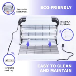 VOLTORB Electric Bug Zapper, Buzzbug Mosquito Zapper, Mosquitoes Flies Killer Repellent Indoor Insect Killer Powerful 2800 Volt Grid UV Light, with Washable Tray Clean Brush Steel Chain