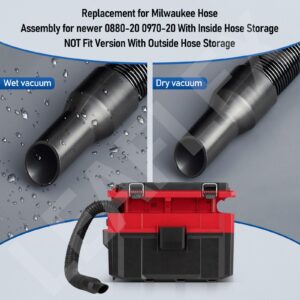 14-37-0105 Vacuum Hose for Milwaukee M18 Packout Vacuum 0970-20 0880-20, Fit 18V 2.5 Gallon Wet/Dry Shop Vac Hose Assembly - Internal Storage