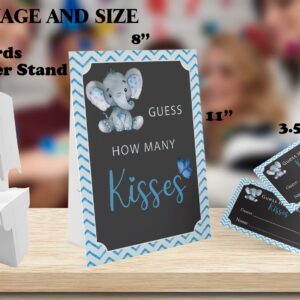 Guess How Many Kisses Are in the Jar Game-1 Standing Sign and 50 Guessing Cards, Elephant Bridal Shower Games, Baby Shower Sign, for Boys Girls Baby Shower Favors and Weddings Party Decoration-19