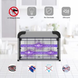 VOLTORB Electric Bug Zapper, Buzzbug Mosquito Zapper, Mosquitoes Flies Killer Repellent Indoor Insect Killer Powerful 2800 Volt Grid UV Light, with Washable Tray Clean Brush Steel Chain