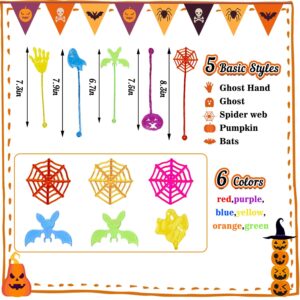 50 PCS Halloween Stretchy Sticky Hands Party Favors For Kids 4-8,Glitter Sticky Hands Toys, Treasure Box Fillers and Classroom Prizes,Halloween Party Favors,Birthday Parties,Toys for Sensory Kids