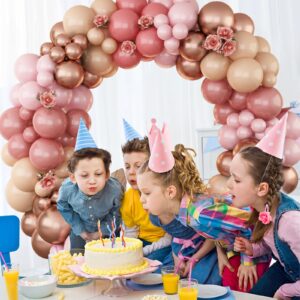 Pink Balloon Garland Arch Kit, 120Pcs Sakura Pink Beige Metallic Rose Gold Latex Balloons for Girls Baby Shower Wedding Birthday Graduation Anniversary Bachelorette Party Decorations