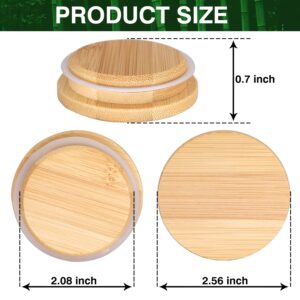 Lamnhin Oui Yogurt Jars Lids: 4 Pack of Natural Bamboo Wooden Lids with Silicone Seals and Bottle Labels for 5 Oz Oui Yogurt Jars