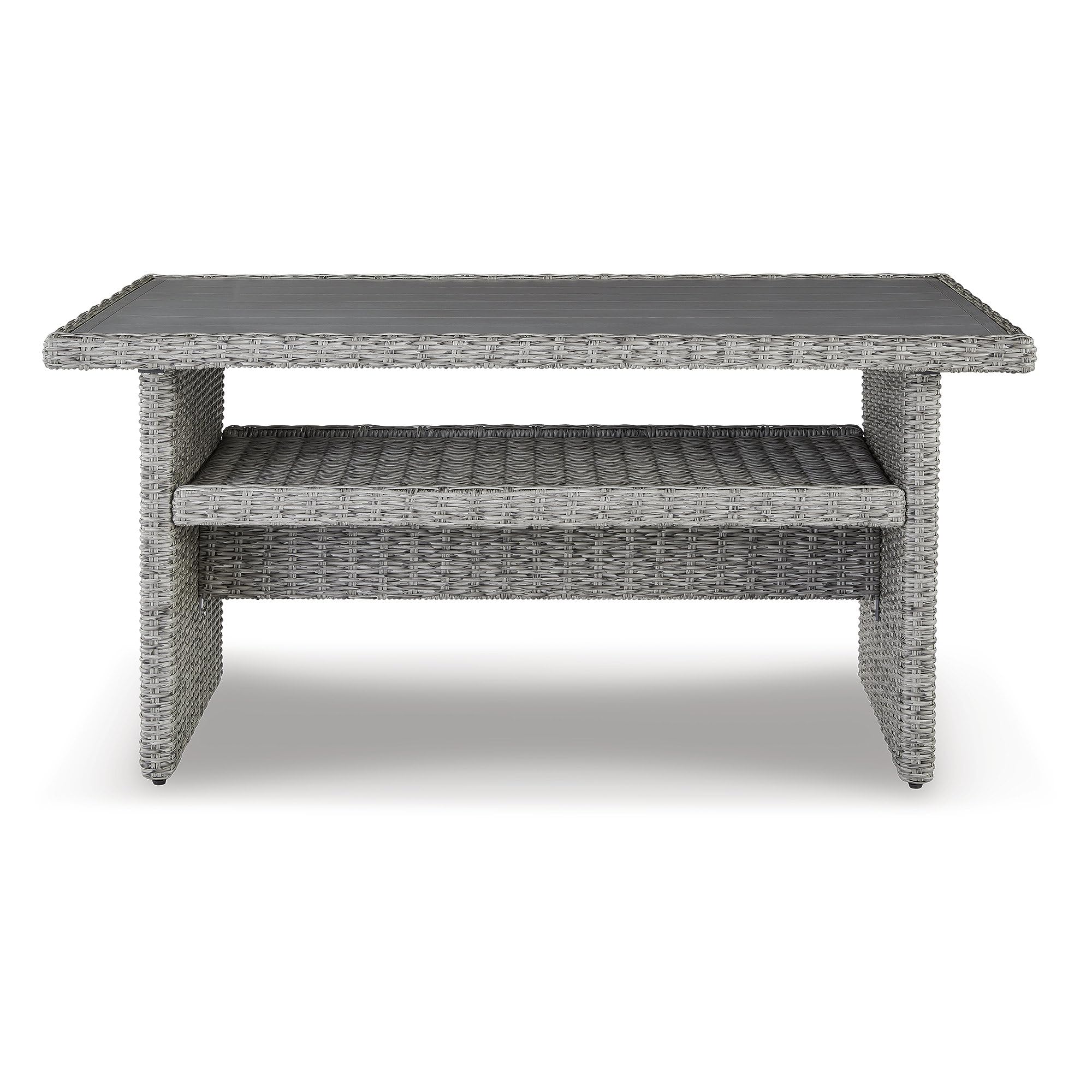 Signature Design by Ashley Naples Beach Contemporary Outdoor Rectangle Multi-Use Table, Light Gray