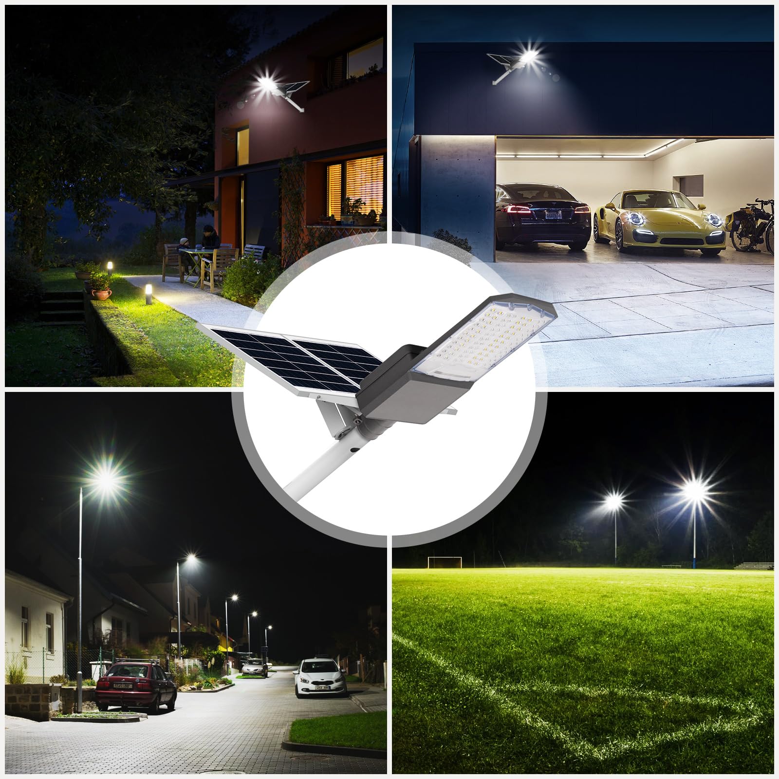 Solar Street Light 800W Solar Street Lights Outdoor IP67 Waterproof 80000LM Solar Powered Led Street Light Dusk to Dawn with Remote Control Commercial Solar Parking Lot Lights for Yard Garden Stadium