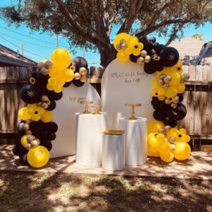 Black and Yellow Balloon Arch Kit, 100Pcs Black and Yellow Balloon Garland Kit, Black and Yellow Balloons Different Sizes 18/12/10/5 inch for Baby Shower Birthday Bee Bumblebee Themed Party Decoration