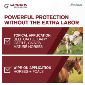 Gardatis Pour-On Insecticide with IGR (1/2 Gal) by Atticus - Control Lice, Flies, and Ticks on Cattle and Horses - Compare to Clean-Up II - Permethrin 5.0% and Diflubenzuron 3.0%