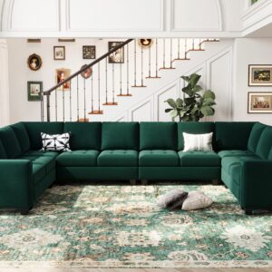 Belffin Velvet Single Seat Module for Modular Sectional Sofa Couch Accent Armless Sofa Couch Chair Modern Fabric Green