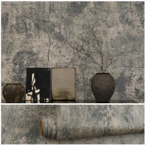 veelike old weathered concrete wallpaper peel and stick for bedroom bathroom textured wallpaper removable cement wall paper 15.7''x118'' self adhesive vinyl concrete contact paper for wall living room