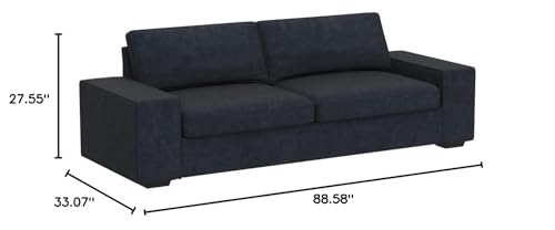 COOSLEEP Modern Sofas Couches for Living Room, Loveseat Sofas & couches with Removable Sofa Cushion and Detachable Sofa Cover, Solid Wood Frame and Serpentine Spring,Easy to Install (Blue)