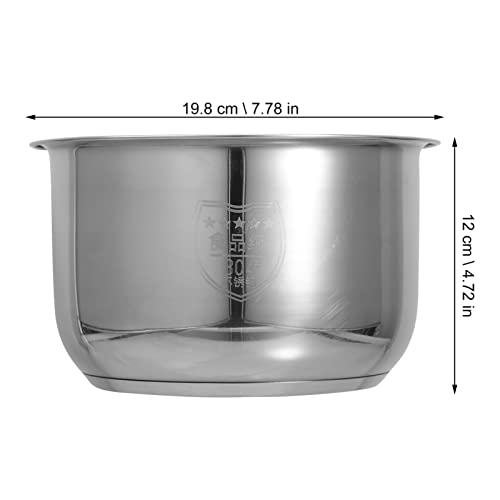 Luxshiny Rice Cooker Inner Cooking Pot Stainless Steel Rice Cooker Liner Non-stick Household Rice Cooker Container Electric Cooker Tank Interior Accessory for Kitchen 3L