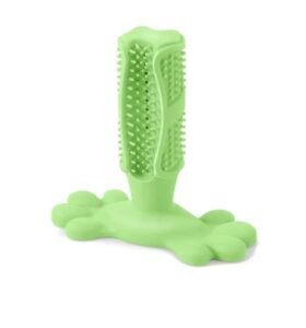 aggressive chewer toothbrush brushing stick dental bully breed dog toy (green)