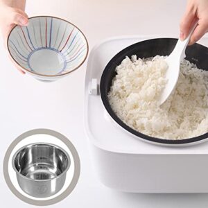 Luxshiny Rice Cooker Inner Cooking Pot Stainless Steel Rice Cooker Liner Non-stick Household Rice Cooker Container Electric Cooker Tank Interior Accessory for Kitchen 3L