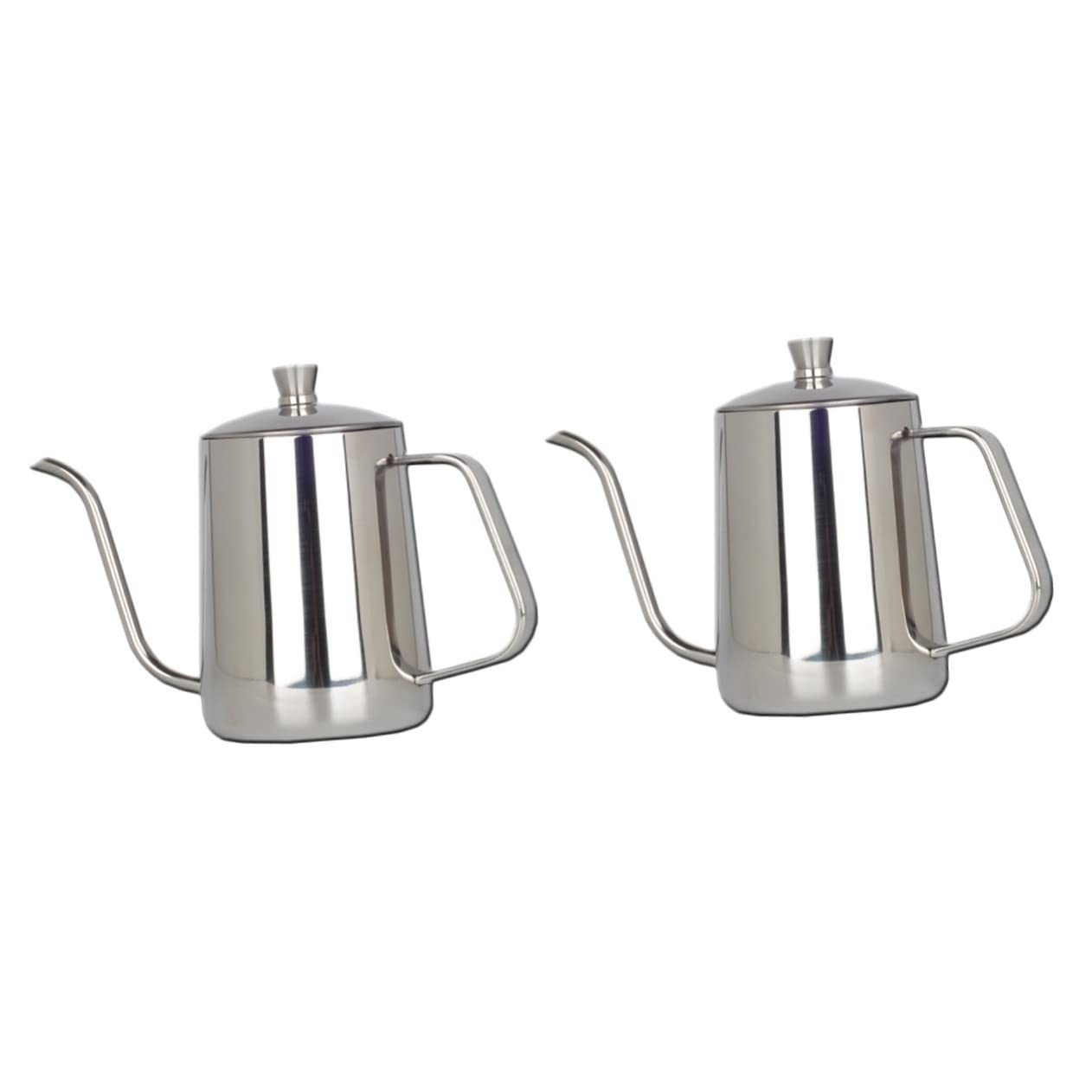 NUOBESTY 2pcs Coffee Pot Goose Neck Tea Pot Camping Coffee Maker Stainless Coffee Maker Coffee Maker Coffee Espresso Maker Kettle Stainless Steel Mini Office Accessories