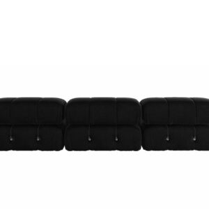 TIFLON Modular Sectional Sofa,Minimalist Velvet Sofas Couches, Modern Convertible Couch 3 Seats Living Room Sofa Sets for Office Apartment,104"(Black)