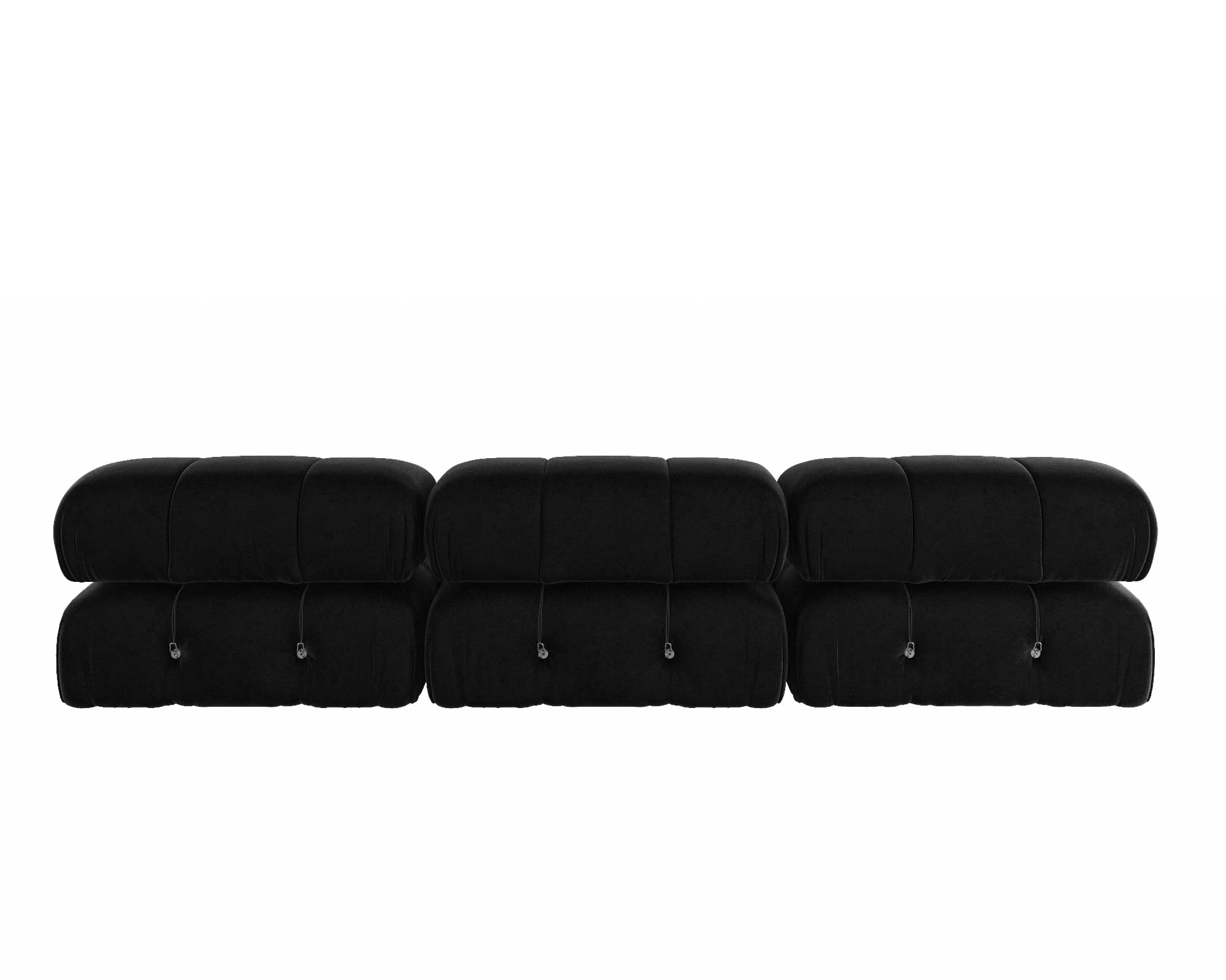 TIFLON Modular Sectional Sofa,Minimalist Velvet Sofas Couches, Modern Convertible Couch 3 Seats Living Room Sofa Sets for Office Apartment,104"(Black)