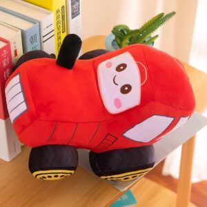 XIZHI Car Plush Toy Soft Stuffed Car Plush Pillow Toy CuteTractor Cartoon Throw Pillow Plushie Gifts for Kids Birthday Christmas Party (Tractor Red)