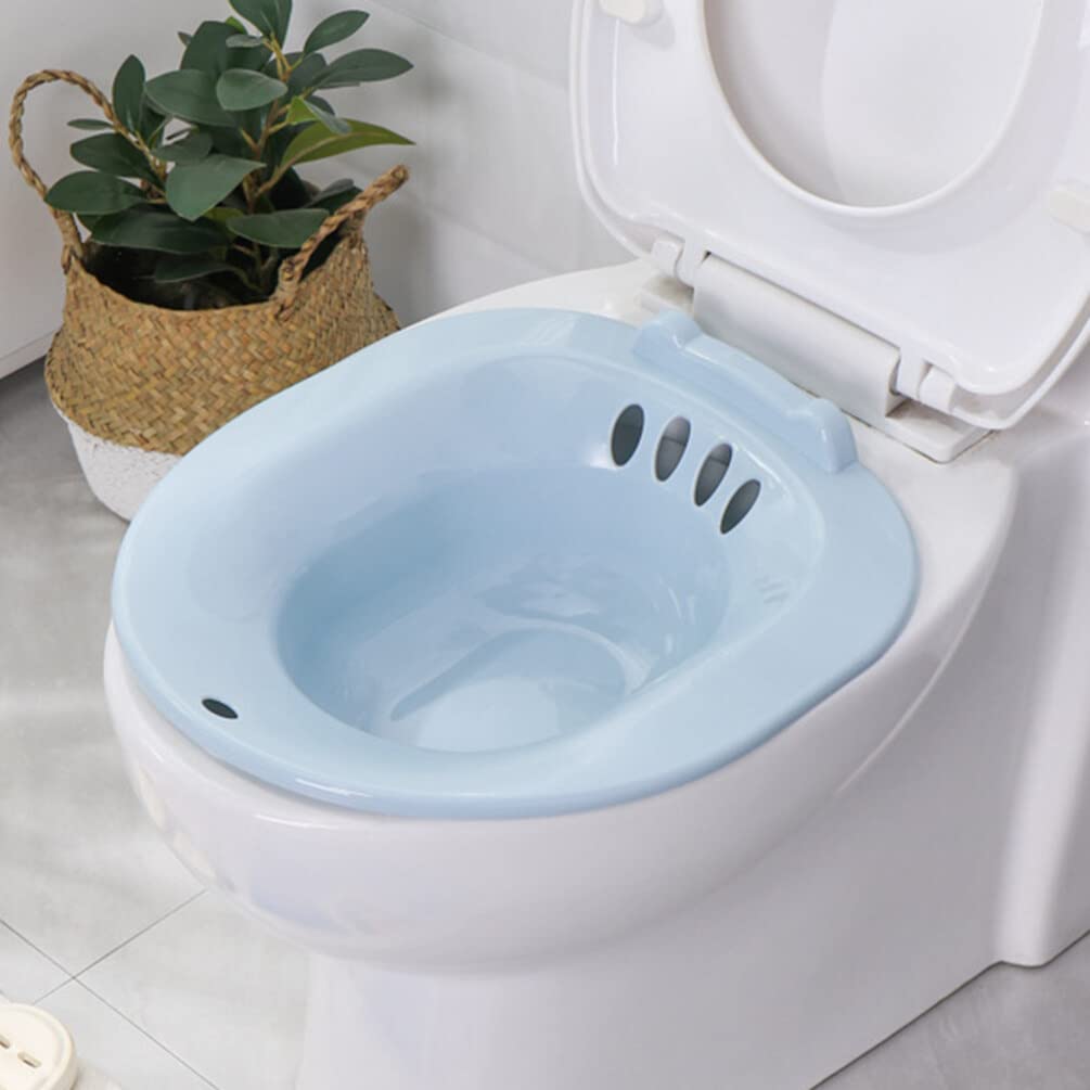 LALAFINA Bidet Toilet Seat Bidet Bath Sitz Seat Toilet Basin Hip Bath Basin Bathtub Blue Pregnant Woman Plastic Wash Ass Sitz Bath Basin